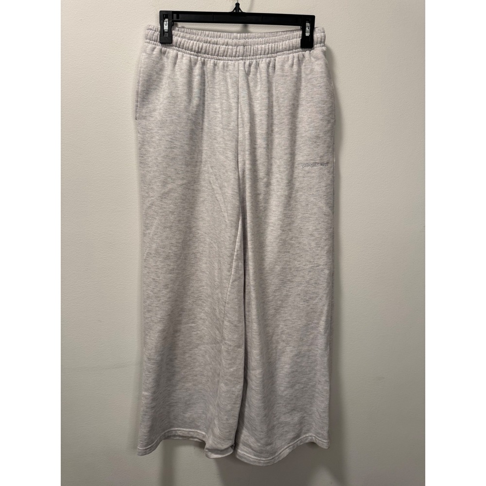 Chrome Riot Women's Wide Leg Cozy Sweatpants Heather Gray Fleece Lounge Pants L